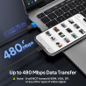BASESAILOR Adaptateur USB vers USB C 3Pack,Convertir Chargeur Type C Femelle vers USBA Mâle pour iPhone 17 16 16e 15 Pro Max,Air