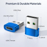 BASESAILOR Adaptateur USB vers USB C 3Pack,Convertir Chargeur Type C Femelle vers USBA Mâle pour iPhone 17 16 16e 15 Pro Max,Air
