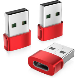BASESAILOR Adaptateur USB vers USB C pour iPhone 17 16 3Pack,Convertisseur Chargeur Voiture Type C Femelle vers A Mâle pour Appl