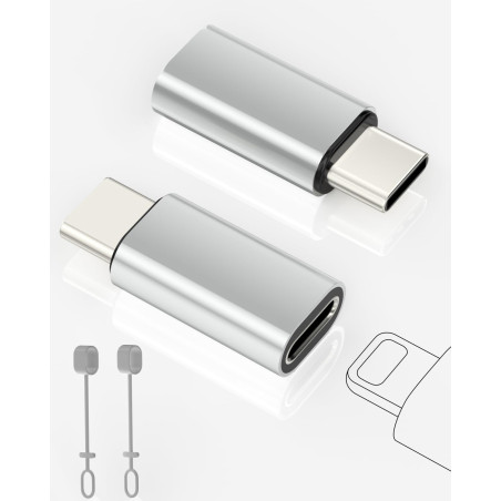 2 Pack Adaptateur Lightning vers USB C pour iPhone 15/16 Pro/Plus/Pro Max, Samsung S24, Supportant La Charge et Le Transfert de 