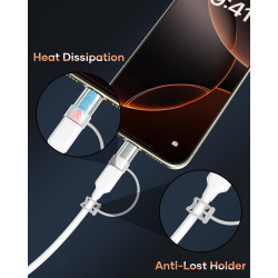 2 Pack Adaptateur Lightning vers USB C pour iPhone 15/16 Pro/Plus/Pro Max, Samsung S24, Supportant La Charge et Le Transfert de 