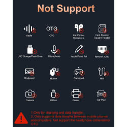 2 Pack Adaptateur Lightning vers USB C pour iPhone 15/16 Pro/16 Plus/Pro Max, Samsung S24, Supportant La Charge et Le Transfert 