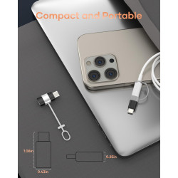 2 Pack Adaptateur Lightning vers USB C pour iPhone 15/16 Pro/16 Plus/Pro Max, Samsung S24, Supportant La Charge et Le Transfert 
