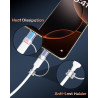 2 Pack Adaptateur Lightning vers USB C pour iPhone 15/16 Pro/16 Plus/Pro Max, Samsung S24, Supportant La Charge et Le Transfert 
