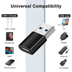Adaptateurs USB C (Lot de 4), Adaptateur USB Type C vers USB 3.0 OTG, Adaptateur Micro USB vers USB C Compatible avec MacBook Pr