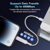 Adaptateur USB C vers Lightning (Lot de 2), Adaptateur Lightning USBC PD Charge Rapide et Transfert de Données, Adaptateur iPhon