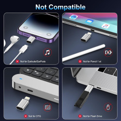 Adaptateur USB C vers Lightning (Lot de 2), Adaptateur Lightning USBC PD Charge Rapide et Transfert de Données, Adaptateur iPhon