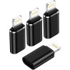 Adaptateur Lightning vers USB C (Lot de 4), Adaptateur USB C vers Lightning Apple Charge Rapide et Transfert de Données pour iPh