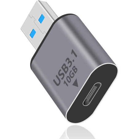 Duttek Adaptateur Femelle USB C vers Mâle USB 10Gbps, Adaptateur USBC vers A OTG Charge Rapide pour iPhone, MacBook, PC, Laptop,