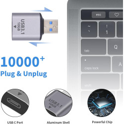 Duttek Adaptateur Femelle USB C vers Mâle USB 10Gbps, Adaptateur USBC vers A OTG Charge Rapide pour iPhone, MacBook, PC, Laptop,
