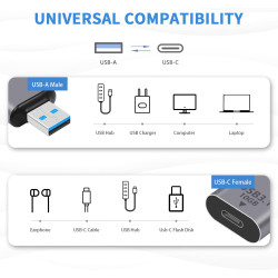 Duttek Adaptateur Femelle USB C vers Mâle USB 10Gbps, Adaptateur USBC vers A OTG Charge Rapide pour iPhone, MacBook, PC, Laptop,