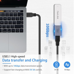 Duttek Adaptateur USB C Femelle vers USB Femelle 3.1 Gen2, USB A vers Type C Adapter 10Gbps Prise en Charge de la synchronisatio