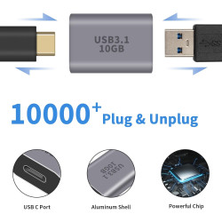 Duttek Adaptateur USB C Femelle vers USB Femelle 3.1 Gen2, USB A vers Type C Adapter 10Gbps Prise en Charge de la synchronisatio