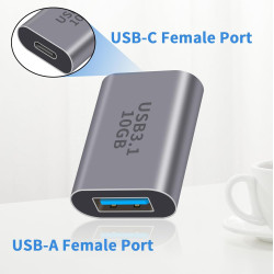Duttek Adaptateur USB C Femelle vers USB Femelle 3.1 Gen2, USB A vers Type C Adapter 10Gbps Prise en Charge de la synchronisatio