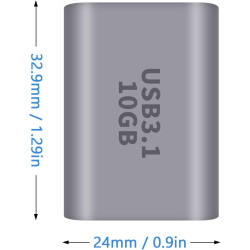 Duttek Adaptateur USB C Femelle vers USB Femelle 3.1 Gen2, USB A vers Type C Adapter 10Gbps Prise en Charge de la synchronisatio