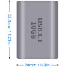 Duttek Adaptateur USB C Femelle vers USB Femelle 3.1 Gen2, USB A vers Type C Adapter 10Gbps Prise en Charge de la synchronisatio