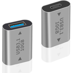 Duttek Adaptateur USB vers USB Type C 10Gbps, Adaptateur USB C Femelle vers USB A Femelle pour Synchronisation des Données et Re