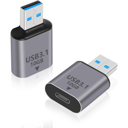 Duttek Adaptateurs USB C vers USB A 10Gbps, Adaptateur Type C Femelle vers A Mâle OTG Charge Rapide pour iPhone, MacBook, PC, Or