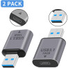 Duttek Adaptateurs USB C vers USB A 10Gbps, Adaptateur Type C Femelle vers A Mâle OTG Charge Rapide pour iPhone, MacBook, PC, Or