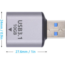 Duttek Adaptateurs USB C vers USB A 10Gbps, Adaptateur Type C Femelle vers A Mâle OTG Charge Rapide pour iPhone, MacBook, PC, Or