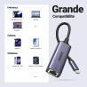 Uvert adaptateur usb c ethernet gigabit thunderbolt vers rj45 réseau lan 1gbps compatible avec iphone 17 pro max air 16 15 macbo