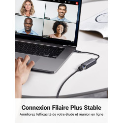 Uvert adaptateur usb c ethernet gigabit thunderbolt vers rj45 réseau lan 1gbps compatible avec iphone 17 pro max air 16 15 macbo
