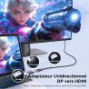 Uvert lot de 2 adaptateur displayport vers hdmi 4k 30hz 2k 60hz 1080p unidirectionnel convertisseur dp mâle vers hdmi femelle hd