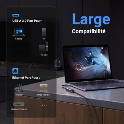 Uvert adaptateur usb vers ethernet gigabit 1000mbps rj45 réseau compatible avec switch mi box s 4 3 macbook pro air plug play so