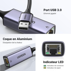 Uvert adaptateur usb vers ethernet gigabit 1000mbps rj45 réseau compatible avec switch mi box s 4 3 macbook pro air plug play so