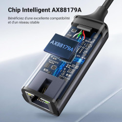 Uvert adaptateur usb vers ethernet gigabit 1000mbps rj45 réseau compatible avec switch mi box s 4 3 macbook pro air plug play so