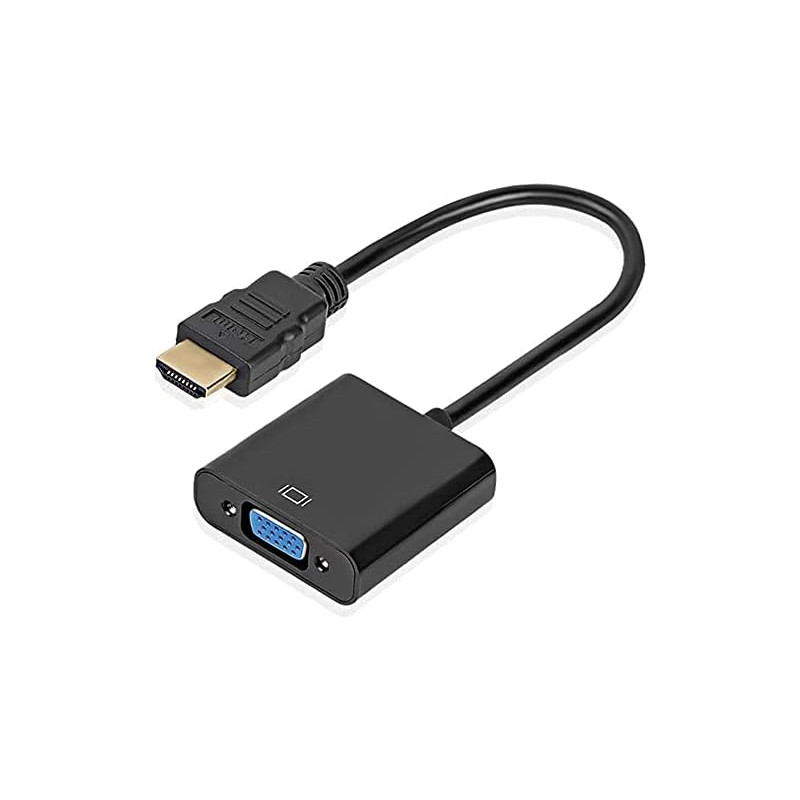 Alextry Adaptateur HDMI vers VGA Adaptateur convertisseur mâle vers Femelle 1080P pour Tablette PC Portable Noir