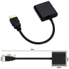 Alextry Adaptateur HDMI vers VGA Adaptateur convertisseur mâle vers Femelle 1080P pour Tablette PC Portable Noir