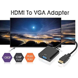 Alextry Adaptateur HDMI vers VGA Adaptateur convertisseur mâle vers Femelle 1080P pour Tablette PC Portable Noir