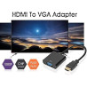 Alextry Adaptateur HDMI vers VGA Adaptateur convertisseur mâle vers Femelle 1080P pour Tablette PC Portable Noir