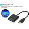 Alextry Adaptateur HDMI vers VGA Adaptateur convertisseur mâle vers Femelle 1080P pour Tablette PC Portable Noir