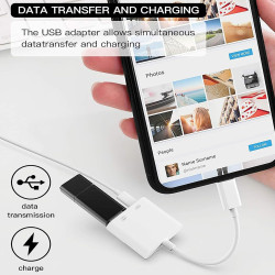 Loydia Adaptateur Lightning vers USB 3.0 avec Port de Charge Rapide, Adaptateur USB iPhone iPad, Caméra OTG Adaptateur pour ipho