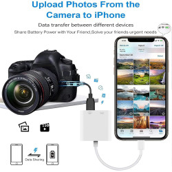 Loydia Adaptateur Lightning vers USB 3.0 avec Port de Charge Rapide, Adaptateur USB iPhone iPad, Caméra OTG Adaptateur pour ipho