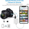 Loydia Adaptateur Lightning vers USB 3.0 avec Port de Charge Rapide, Adaptateur USB iPhone iPad, Caméra OTG Adaptateur pour ipho