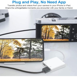 Loydia Adaptateur Lightning vers USB 3.0 avec Port de Charge Rapide, Adaptateur USB iPhone iPad, Caméra OTG Adaptateur pour ipho