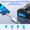 [Certifié Apple MFi] Adaptateur Lightning vers USB, Adaptateur USB pour iPhone 14 13 Pro Max iPad, Caméra OTG Adaptateur pour Fl