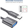 JSAUX Adaptateur USB C vers USB 3.0 [Lot de 2] Câble OTG USB Type C Mâle vers USB A Femelle Compatible avec iPhone 16 Pro Max/15