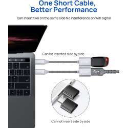 JSAUX Adaptateur USB C vers USB 3.1 [Pack de 2] Câble adaptateur OTG Type C Compatible avec Samsung Galaxy S20 S10 S9 Plus Note 