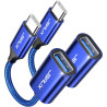JSAUX Adaptateur USB A vers USB C, Adaptateur de Câble USB C OTG-Bleu
