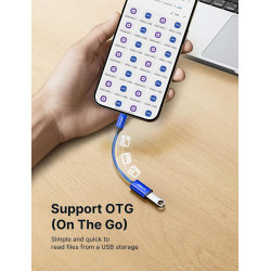 JSAUX Adaptateur USB A vers USB C, Adaptateur de Câble USB C OTG-Bleu
