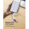 JSAUX Adaptateur USB A vers USB C, Adaptateur de Câble USB C OTG-Bleu