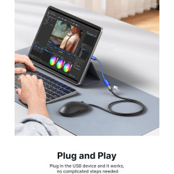 JSAUX Adaptateur USB A vers USB C, Adaptateur de Câble USB C OTG-Bleu