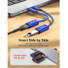 JSAUX Adaptateur USB A vers USB C, Adaptateur de Câble USB C OTG-Bleu