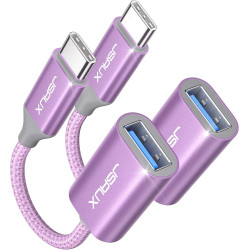 JSAUX Adaptateur USB C vers USB 3.0 [2 pièces] Câble OTG USB de type C compatible avec iPhone 15 Pro Max/15 Pro/15 Plus, iPad Pr