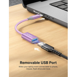 JSAUX Adaptateur USB C vers USB 3.0 [2 pièces] Câble OTG USB de type C compatible avec iPhone 15 Pro Max/15 Pro/15 Plus, iPad Pr