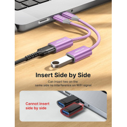 JSAUX Adaptateur USB C vers USB 3.0 [2 pièces] Câble OTG USB de type C compatible avec iPhone 15 Pro Max/15 Pro/15 Plus, iPad Pr